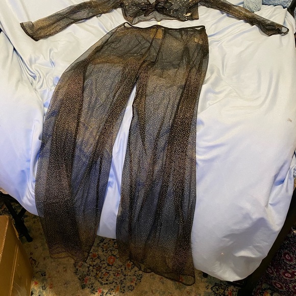 Black shiny Sheer mesh outfit - Picture 3 of 5